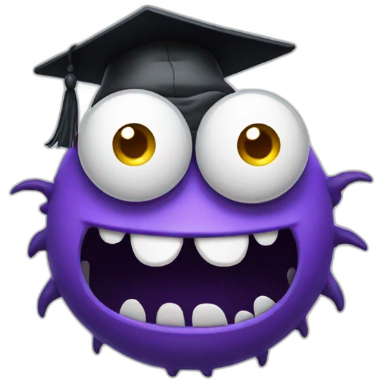 monster with glasses and with mortarboard on its head emoji