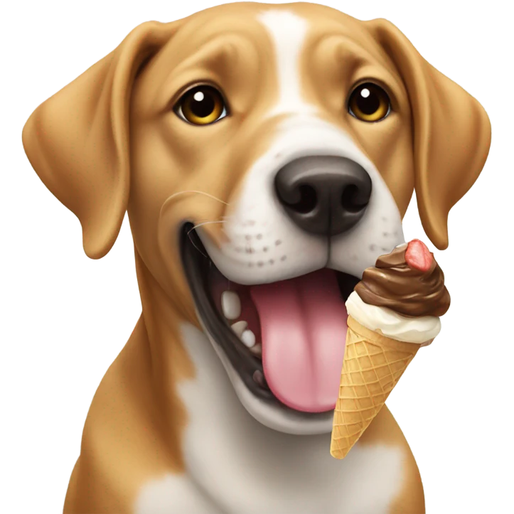 Dog eating icecream emoji