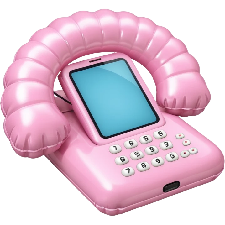 vintage rococo pale pink inflatable puffy shell phone emoji