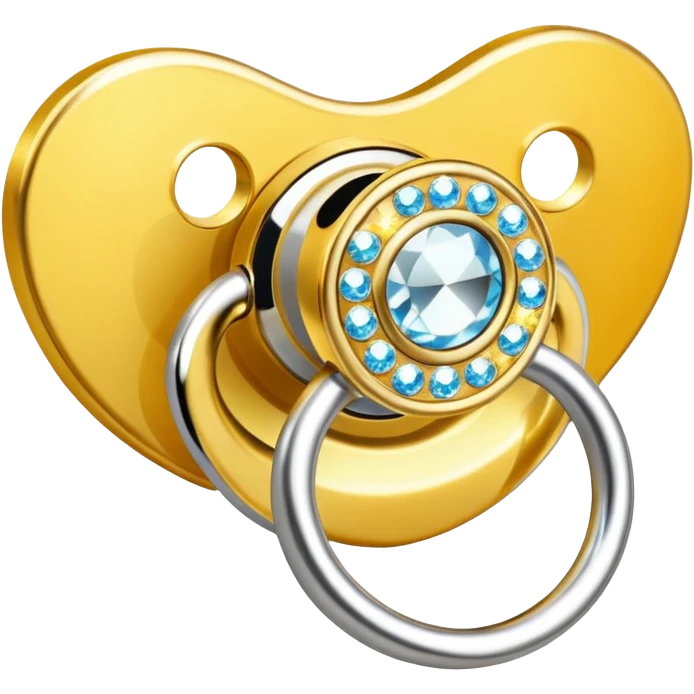Bedazzled, gold sparkly pacifier emoji