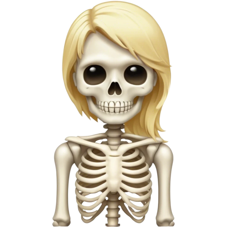 Skeleton with blonde hair emoji