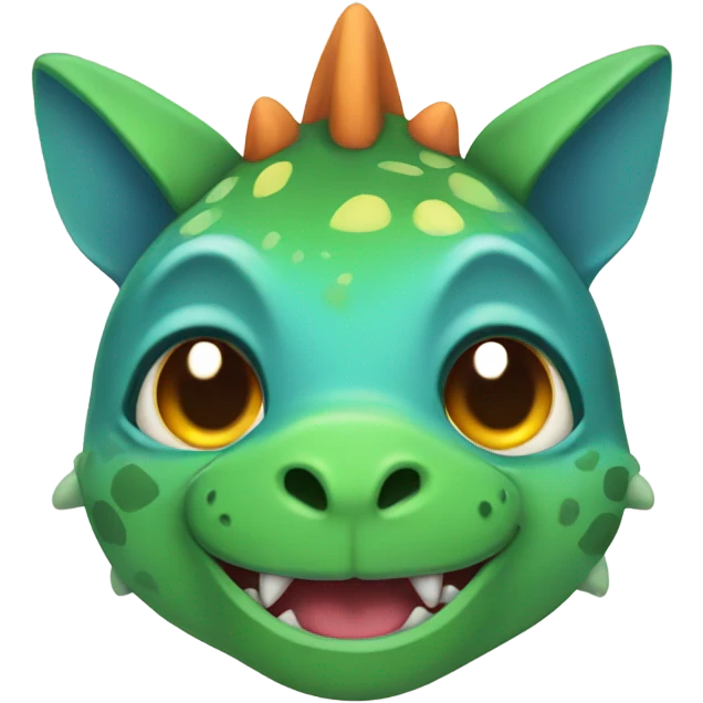 A dinosaur wearing cat ears emoji