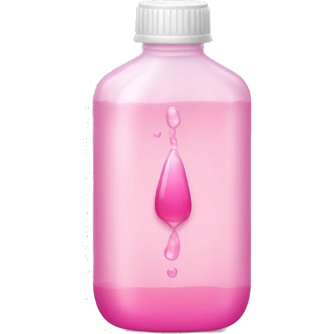plastic bottle with crystaline pink liquid emoji