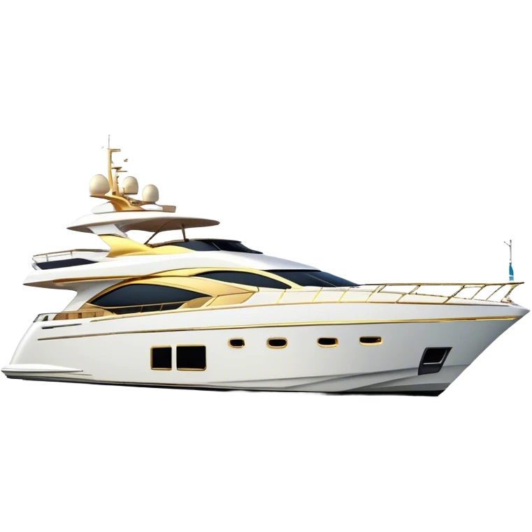 Luxury Yacht - Azimut 72 (Model Year: 2020) (Iconic colour: White with gold trim) emoji
