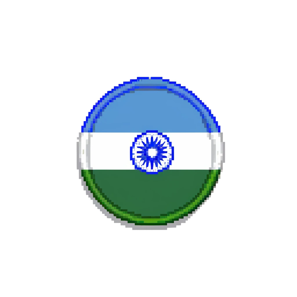 India flag with three horizontal bands - saffron at top, white in middle with blue wheel, and green at bottom emoji