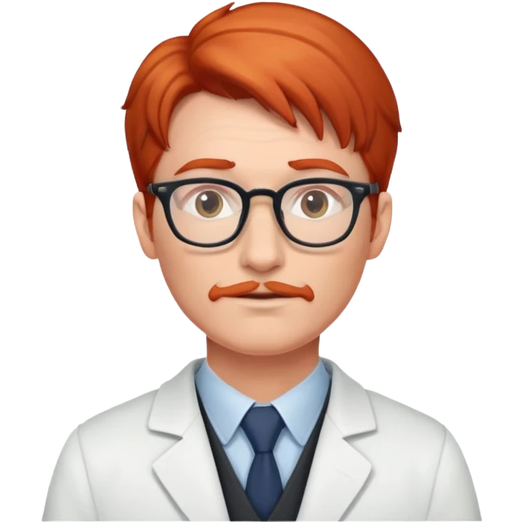 Red headed professor with glasses emoji