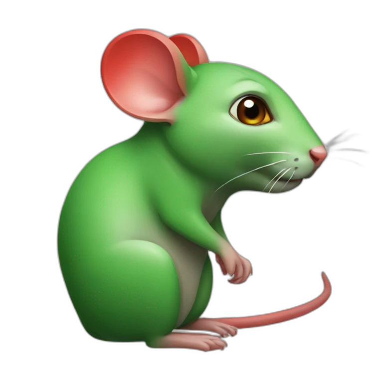 Green red rat emoji