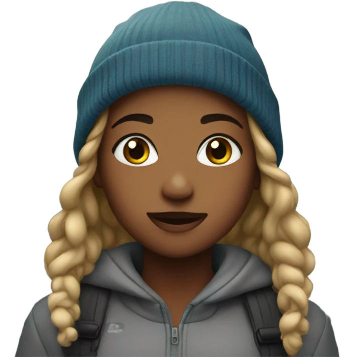 girl in beanie outdoors emoji