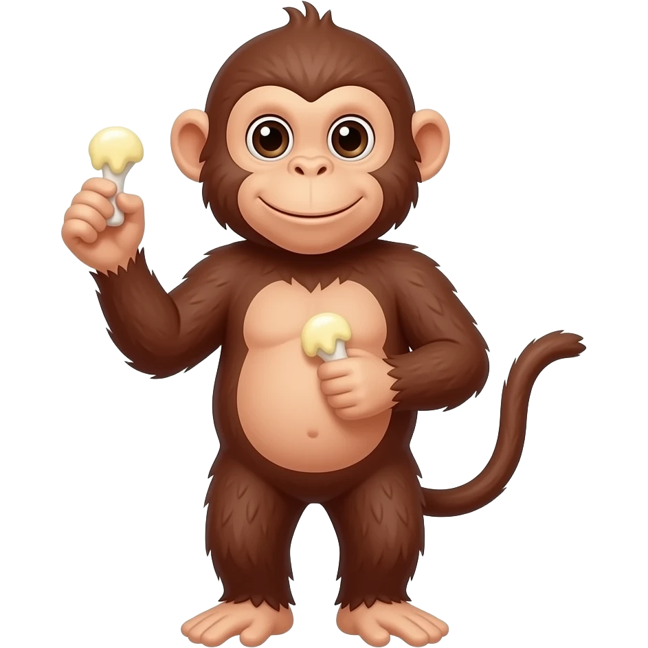 monkey with buttered chicken emoji