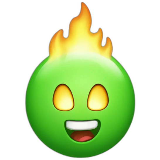 green kawaii nitro fireball happy emoji