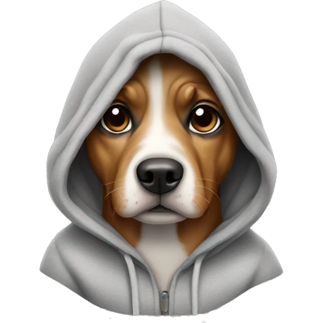 Dog wearing hoodie emoji