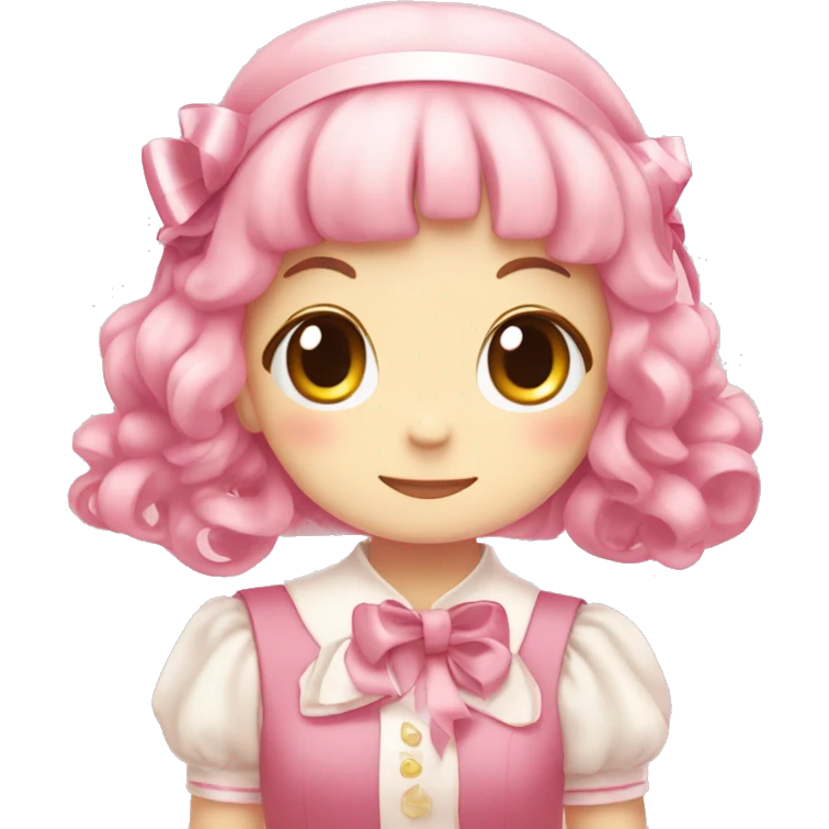 Lovely mymelody with cute ribbons  emoji