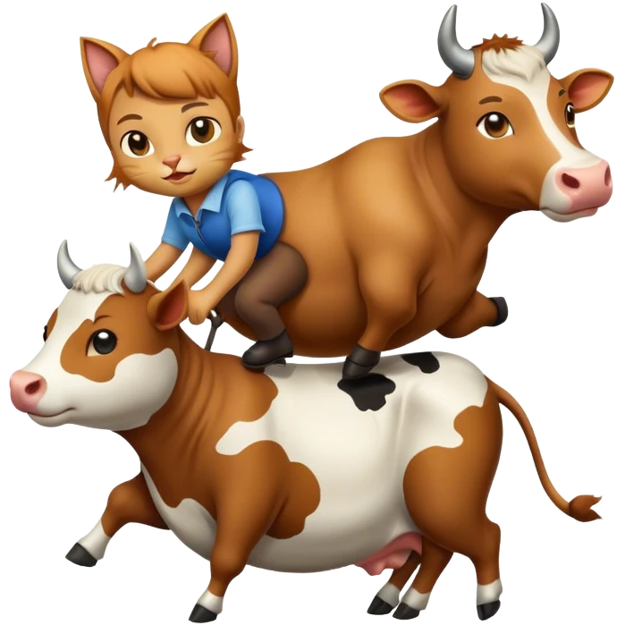 Cat rides a cow  emoji