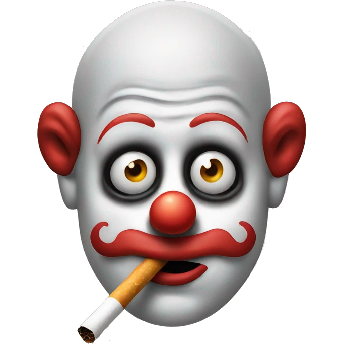 Clown smoking with low eyes  emoji