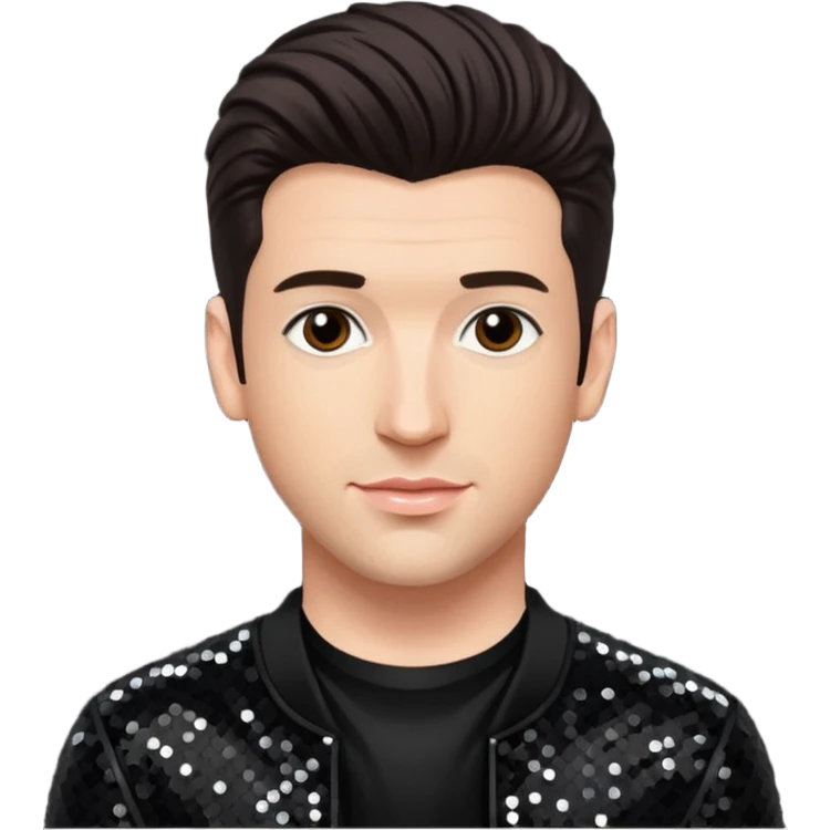 JC Chasez from 'N Sync with dark brown hair, black sequin outfit, light skin emoji