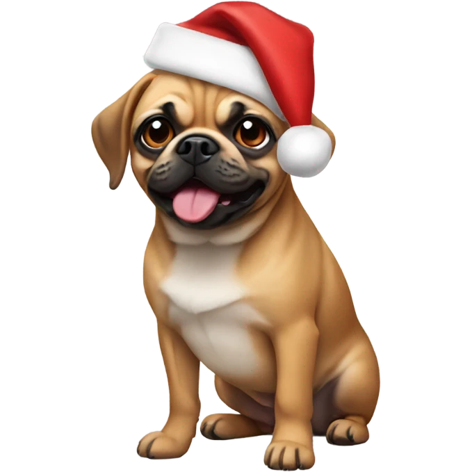 Puggle wearing Santa hat  emoji
