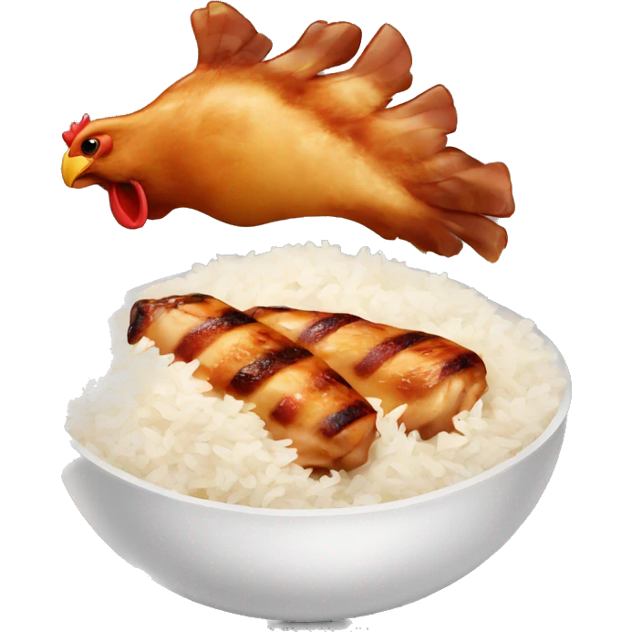 Chicken barbecue with rice emoji