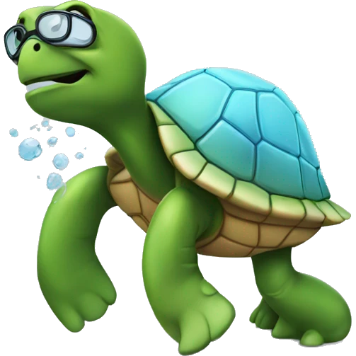 turtle doing science emoji