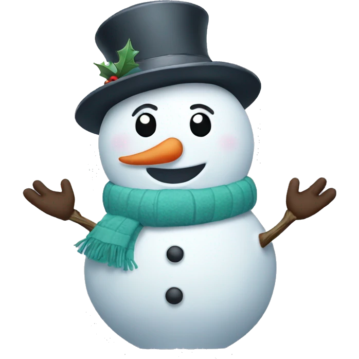 Cute snowman waving  emoji