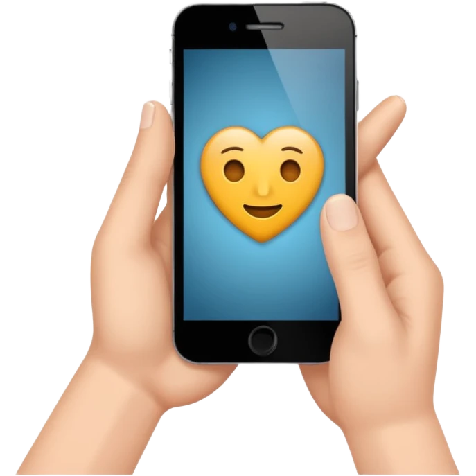two hand holding phone emoji