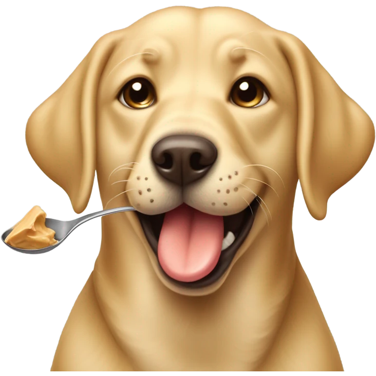 Labrador eating peanut butter emoji
