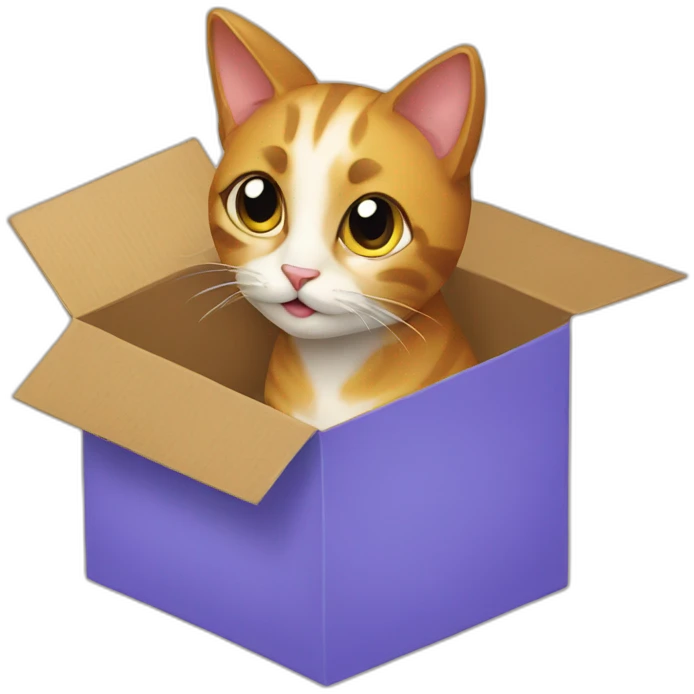 a cat in a box emoji