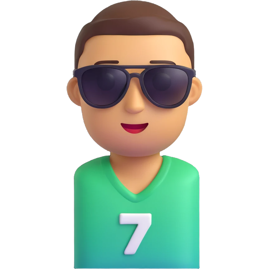 Ronaldo with sunglasses, 3D emoji style emoji