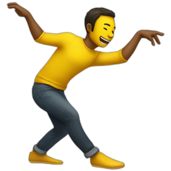 man dancing yellow skin emoji