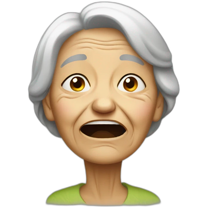 Crying old woman emoji