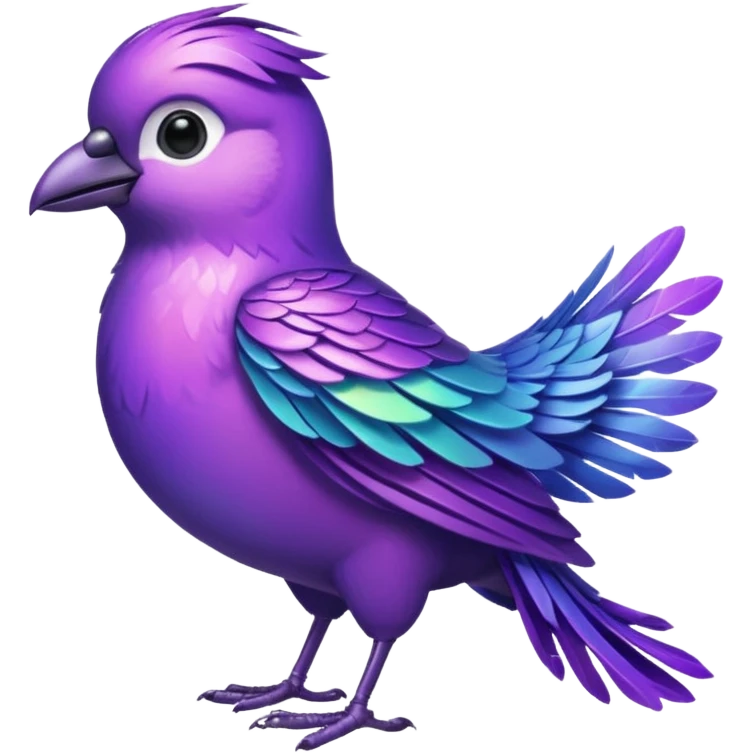 purple feathered bird emoji