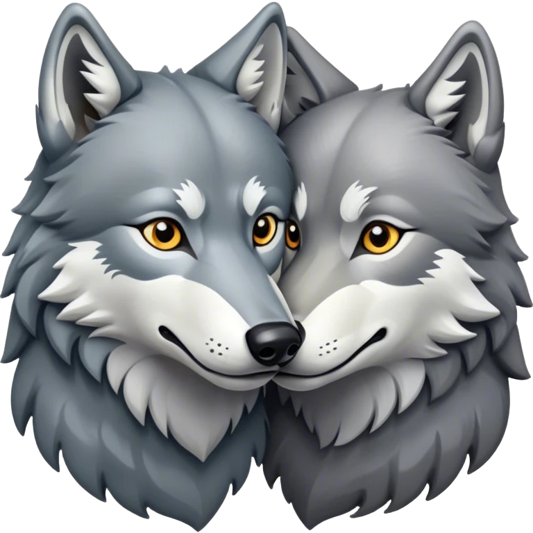Two wolfs intertwined emoji