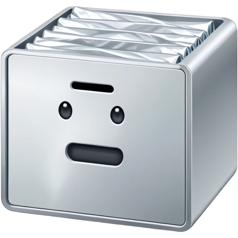 Drawer in aluminium foil emoji
