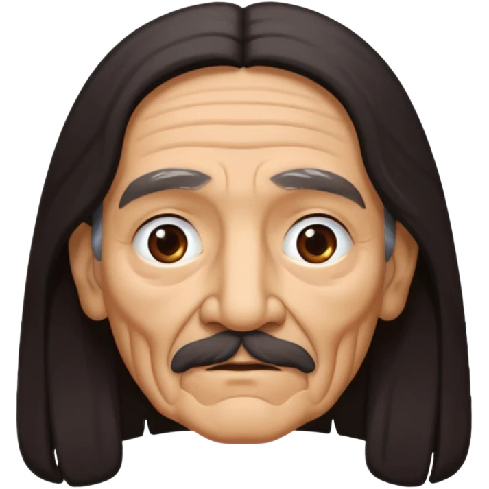 old mexican with long hair and wrinkles emoji