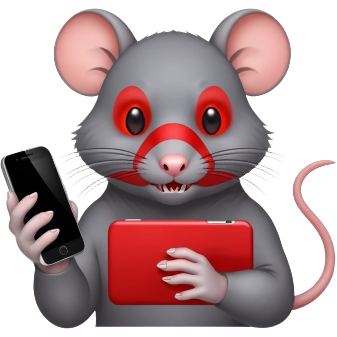 Evil rat on phone emoji