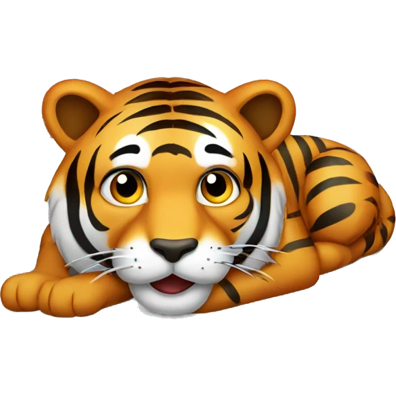A tiger in bed emoji
