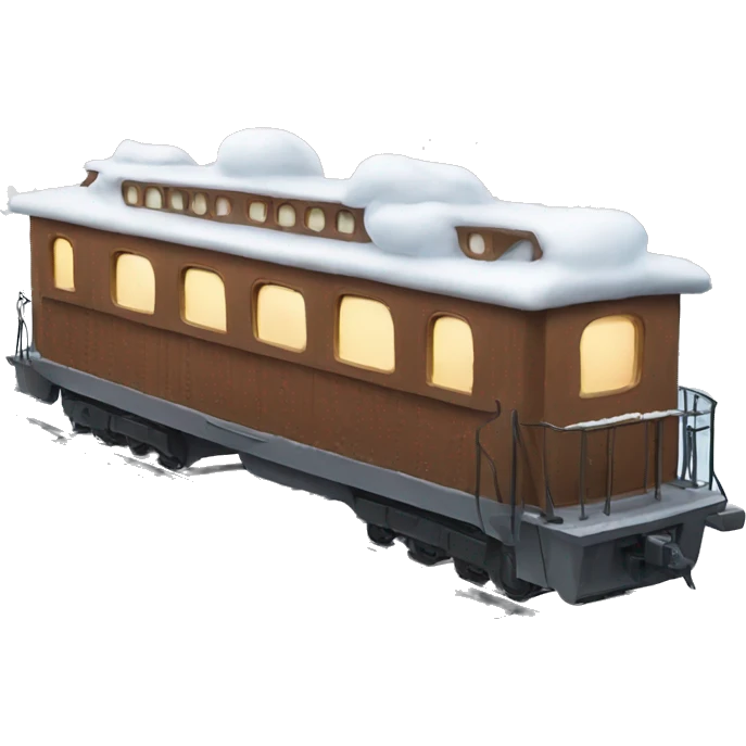 Cozy train covered in snow  emoji