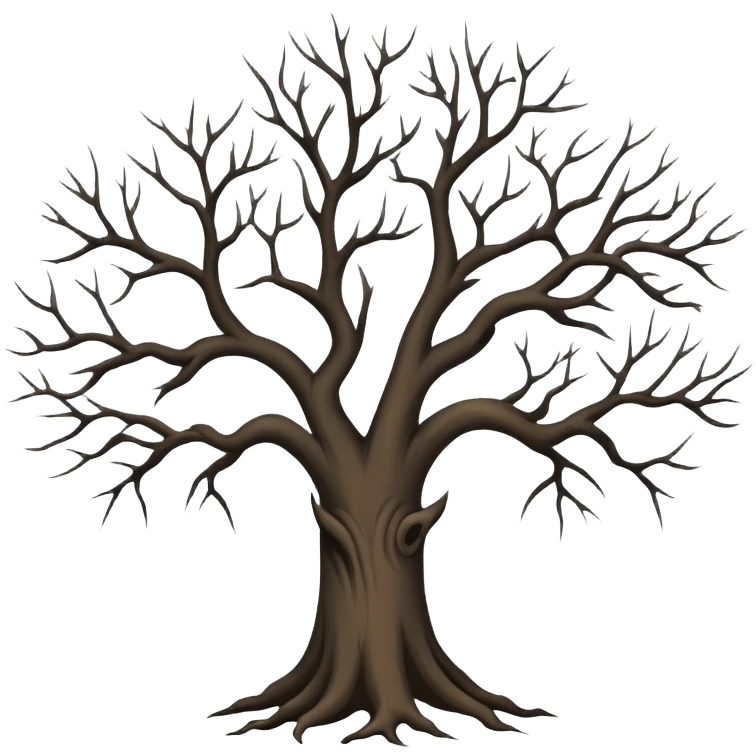 Bare tree without leaves emoji
