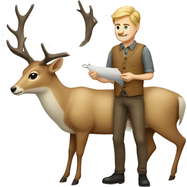 white guy deer sewing emoji