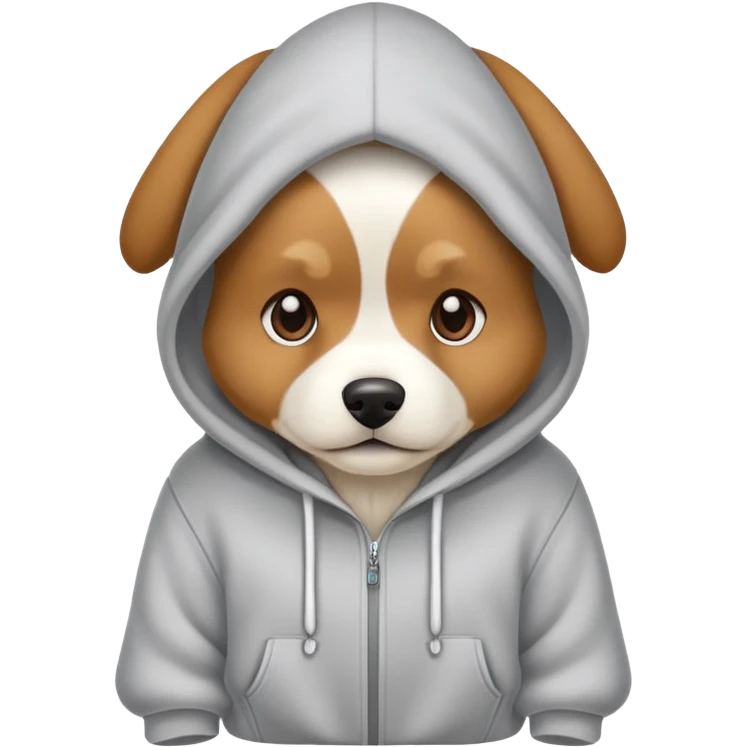 Dog wearing a hoodie emoji