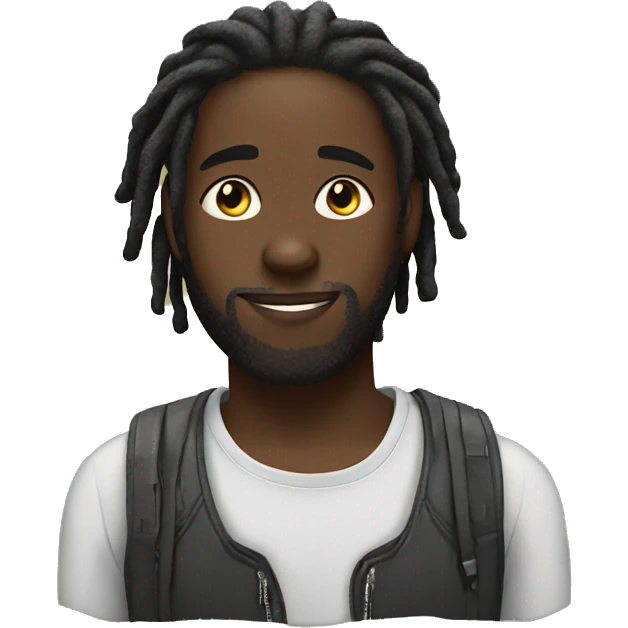 black guy with dreads emoji