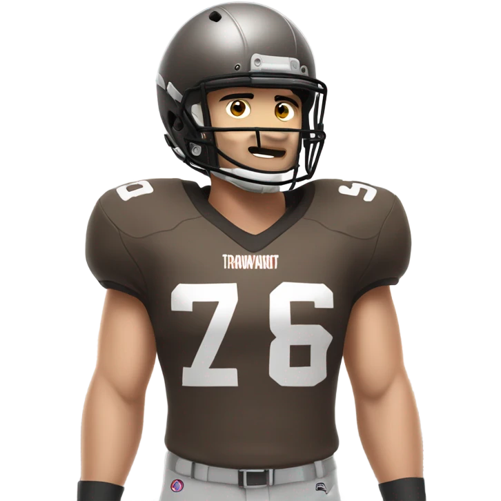 defensive end football player with brown hair emoji