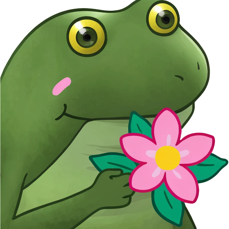 pink flower chalk with round leaves, yellow middle emoji