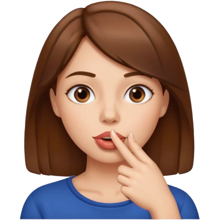 Mujer con el dedo en la boca  emoji