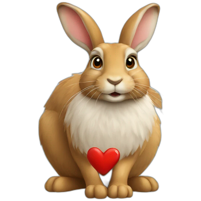 hare showing a heart emoji