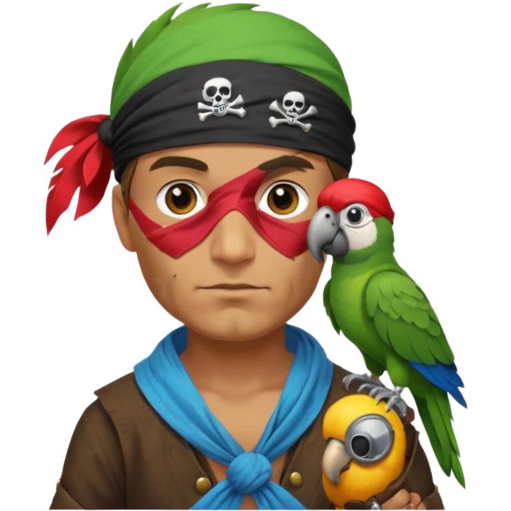 pirate and parrot emoji