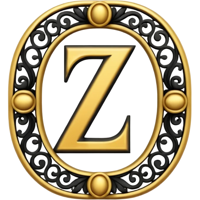letter Z in black and gold emoji