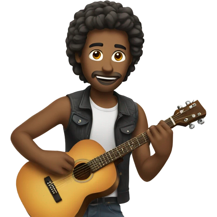 Man playing a guitar emoji