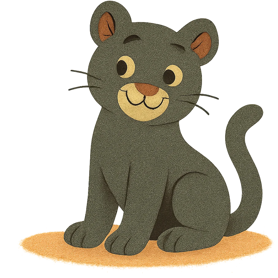 black panther, cartoon style, playful expression emoji