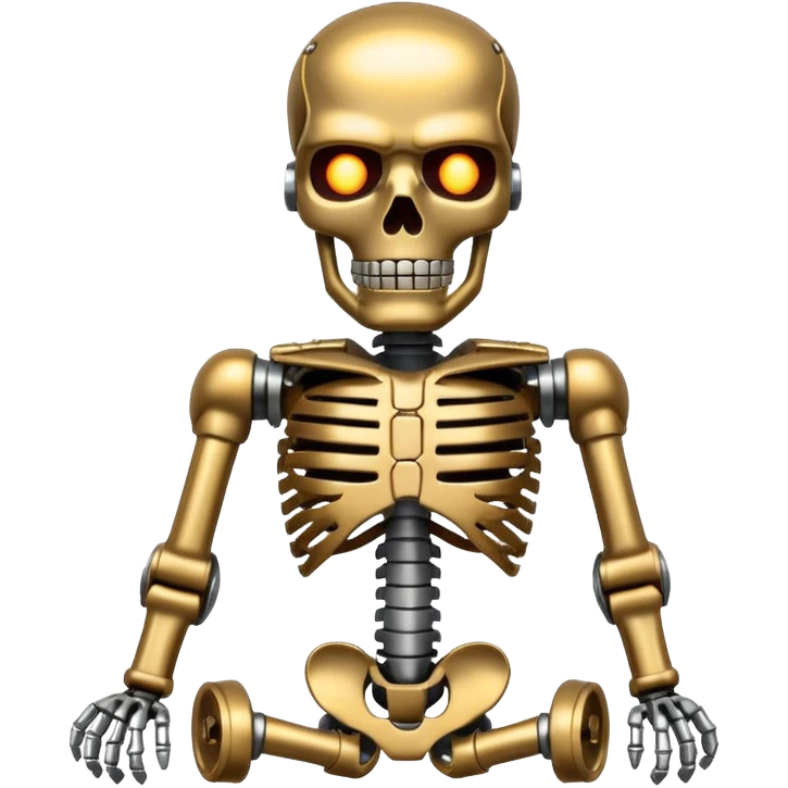 broken Terminator with metal skeleton emoji