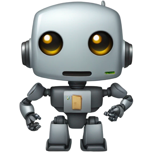 robot with an iphone emoji